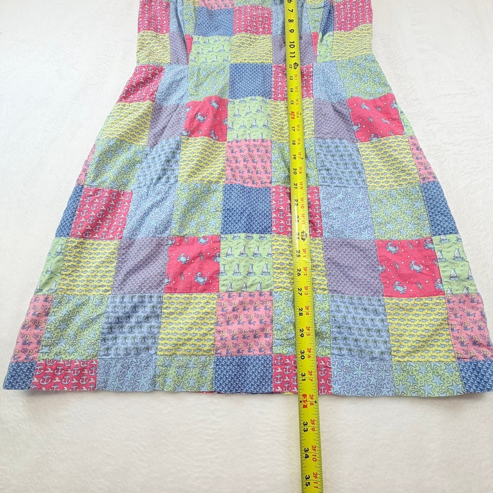 Vineyard Vines Strapless Dress Women's 12 Patchwork Nautical Multicolor Lined - Picture 10 of 12